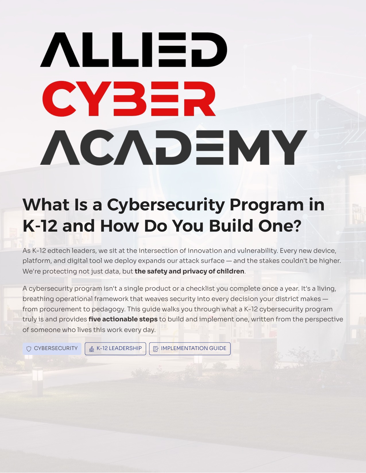 Allied Cyber Academy | Publications - Cybersecurity Guides & Templates ...